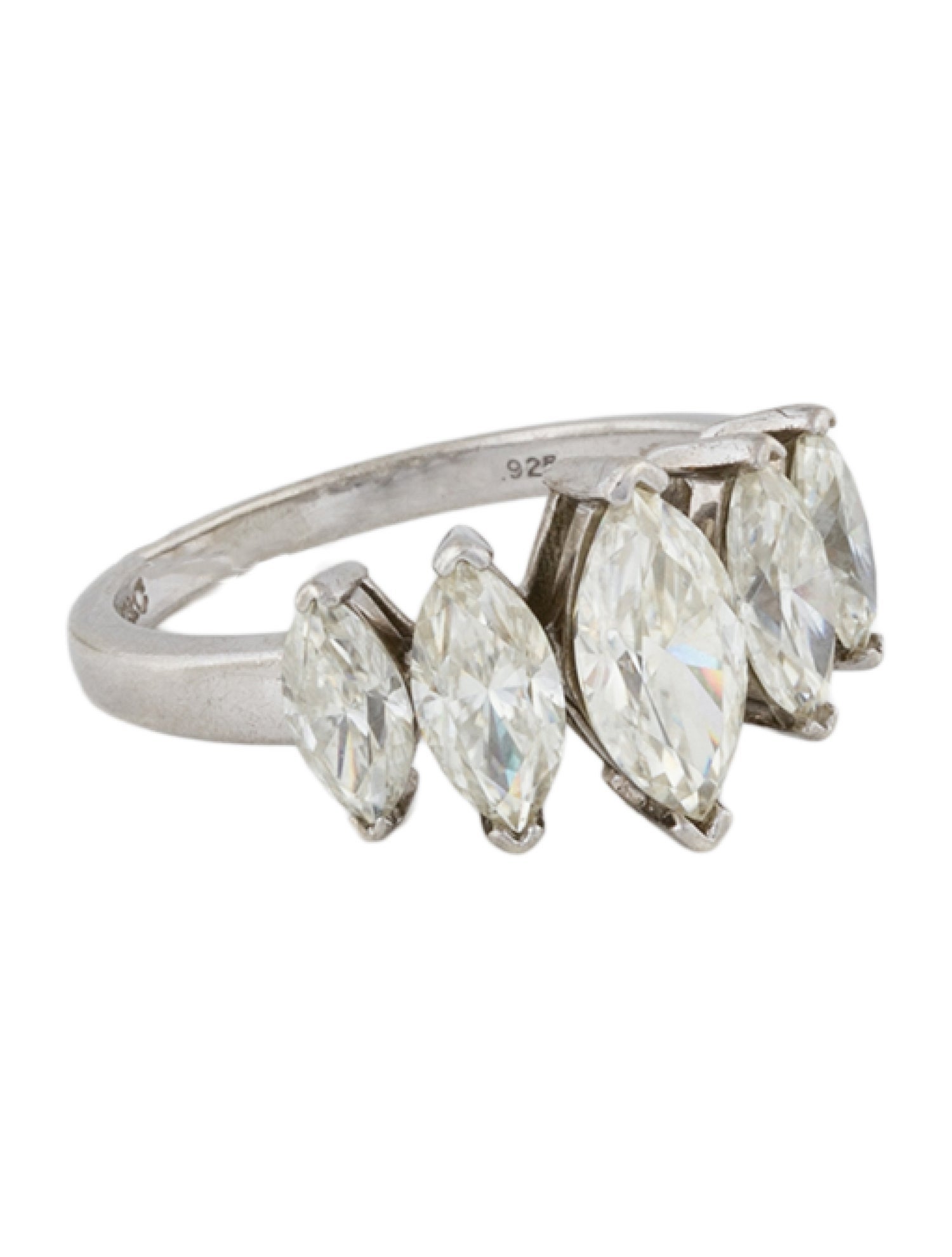 Charles And Colvard Synthetic Moissanite Cocktail Ring