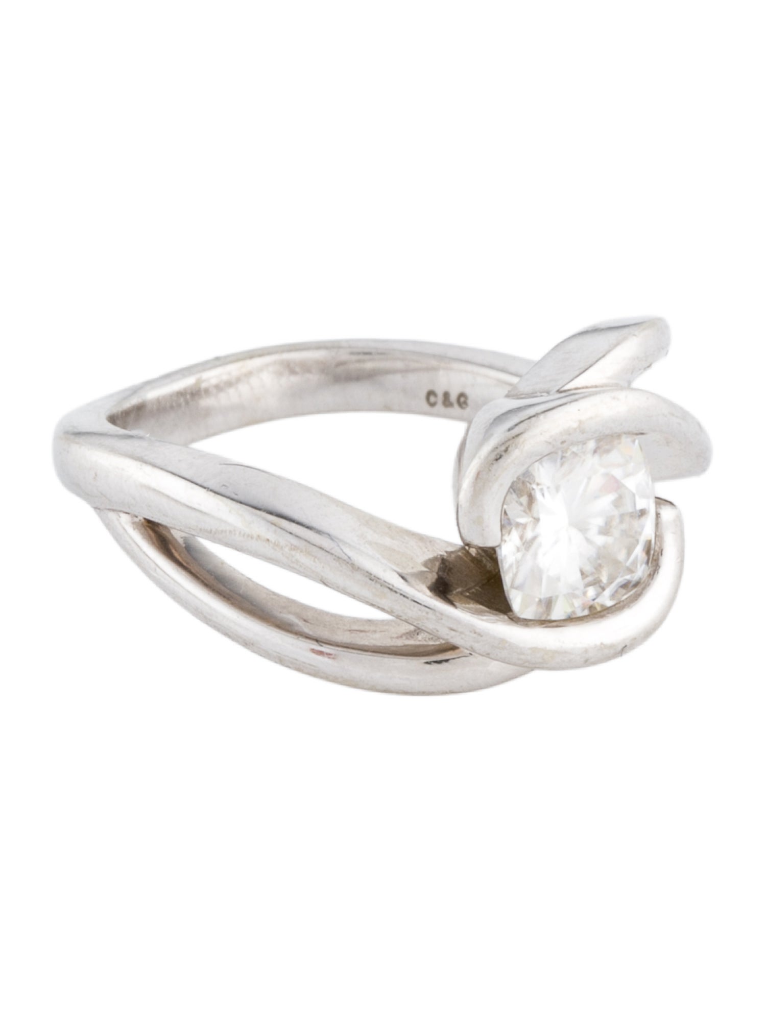 Charles And Colvard 14K Synthetic Moissanite Cocktail Ring