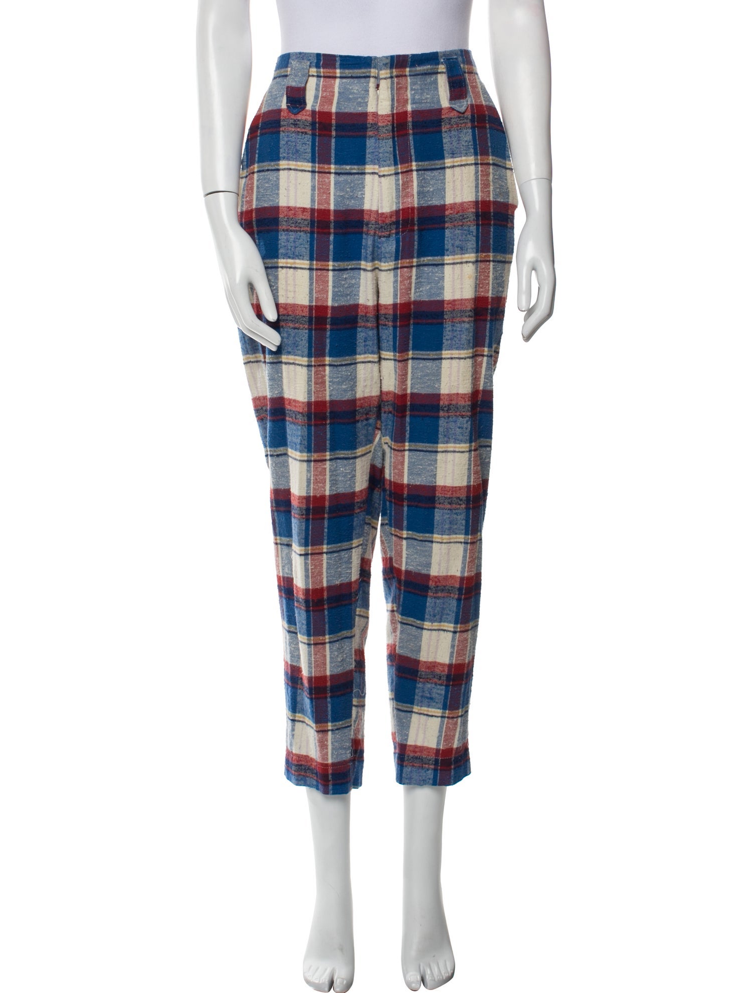 Creatures of Comfort Plaid Print Straight Leg Pants