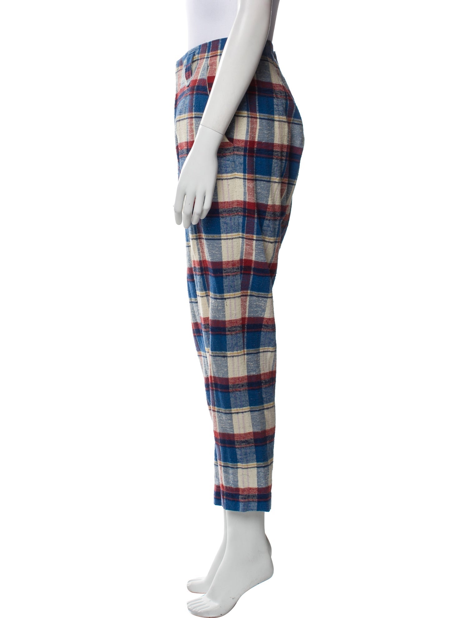 Creatures of Comfort Plaid Print Straight Leg Pants