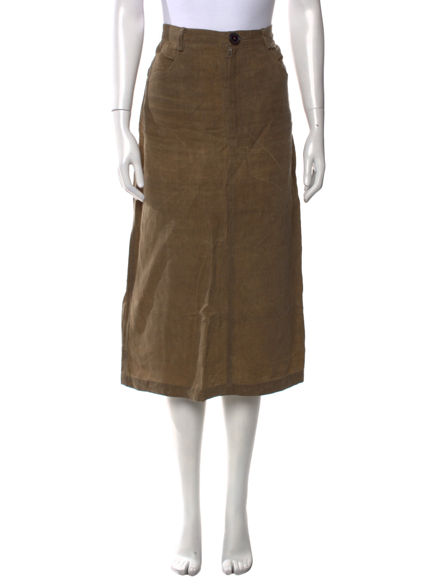 Creatures of Comfort Linen Midi Length Skirt