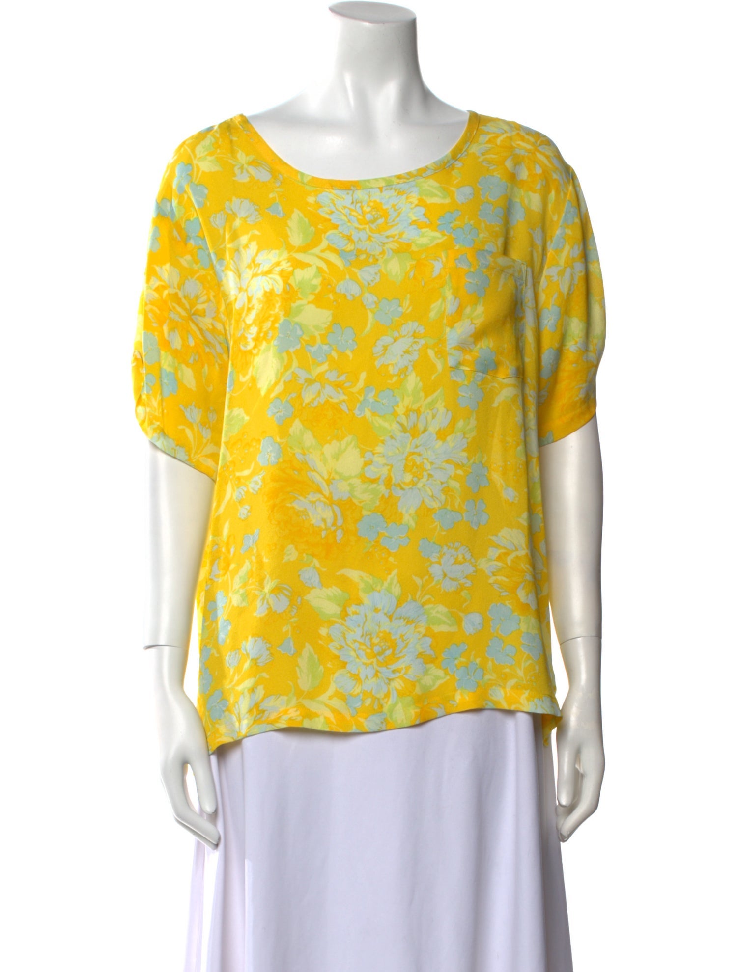 Creatures of Comfort Silk Floral Print T-Shirt