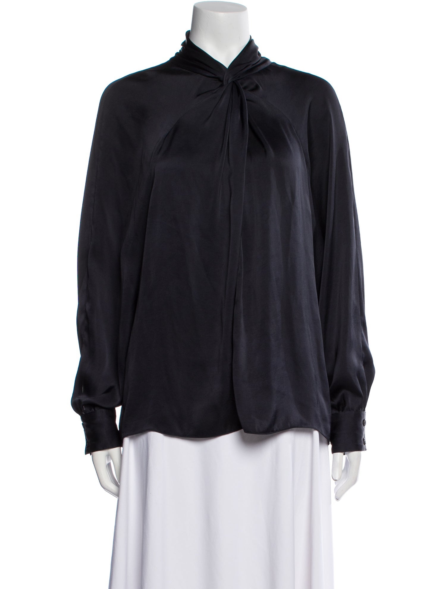 Creatures of Comfort Mock Neck Long Sleeve Blouse