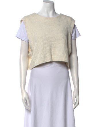 Creatures of Comfort Bateau Neckline Short Sleeve Crop Top