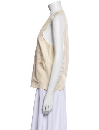 Creatures of Comfort Silk V-Neck Button-Up Top