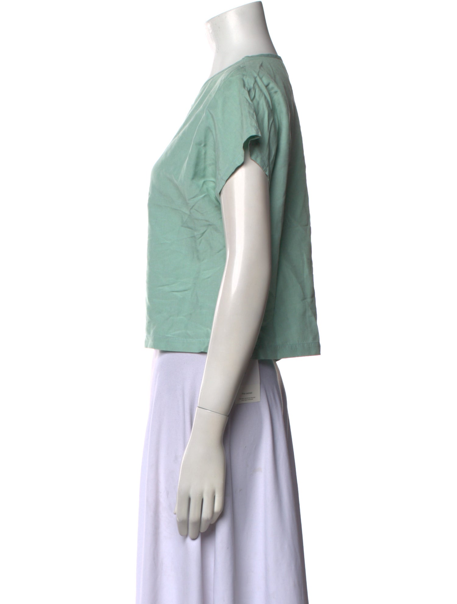 Creatures of Comfort Silk Crew Neck Crop Top