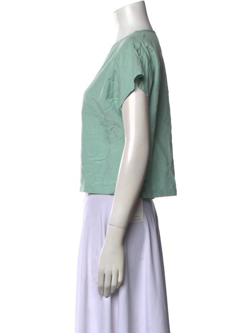 Creatures of Comfort Silk Crew Neck Crop Top