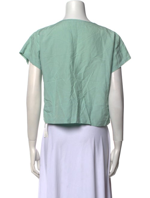 Creatures of Comfort Silk Crew Neck Crop Top