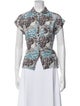 Creatures of Comfort Silk Floral Print Button-Up Top