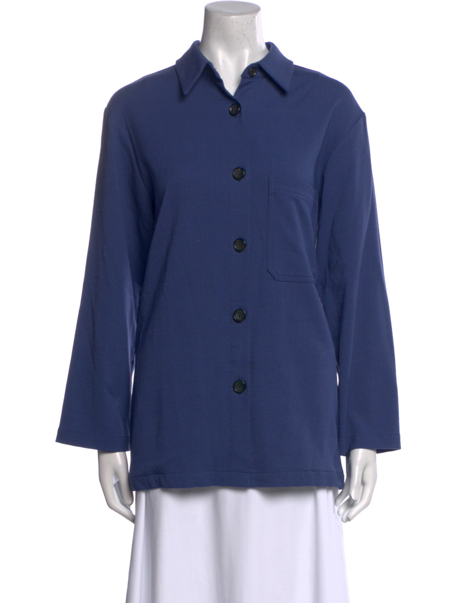 Creatures of Comfort Wool Long Sleeve Button-Up Top