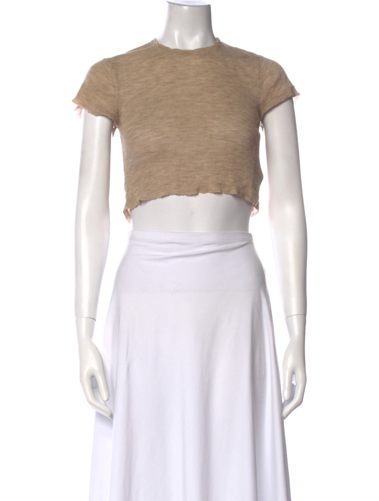 Creatures of Comfort Wool Crew Neck Crop Top