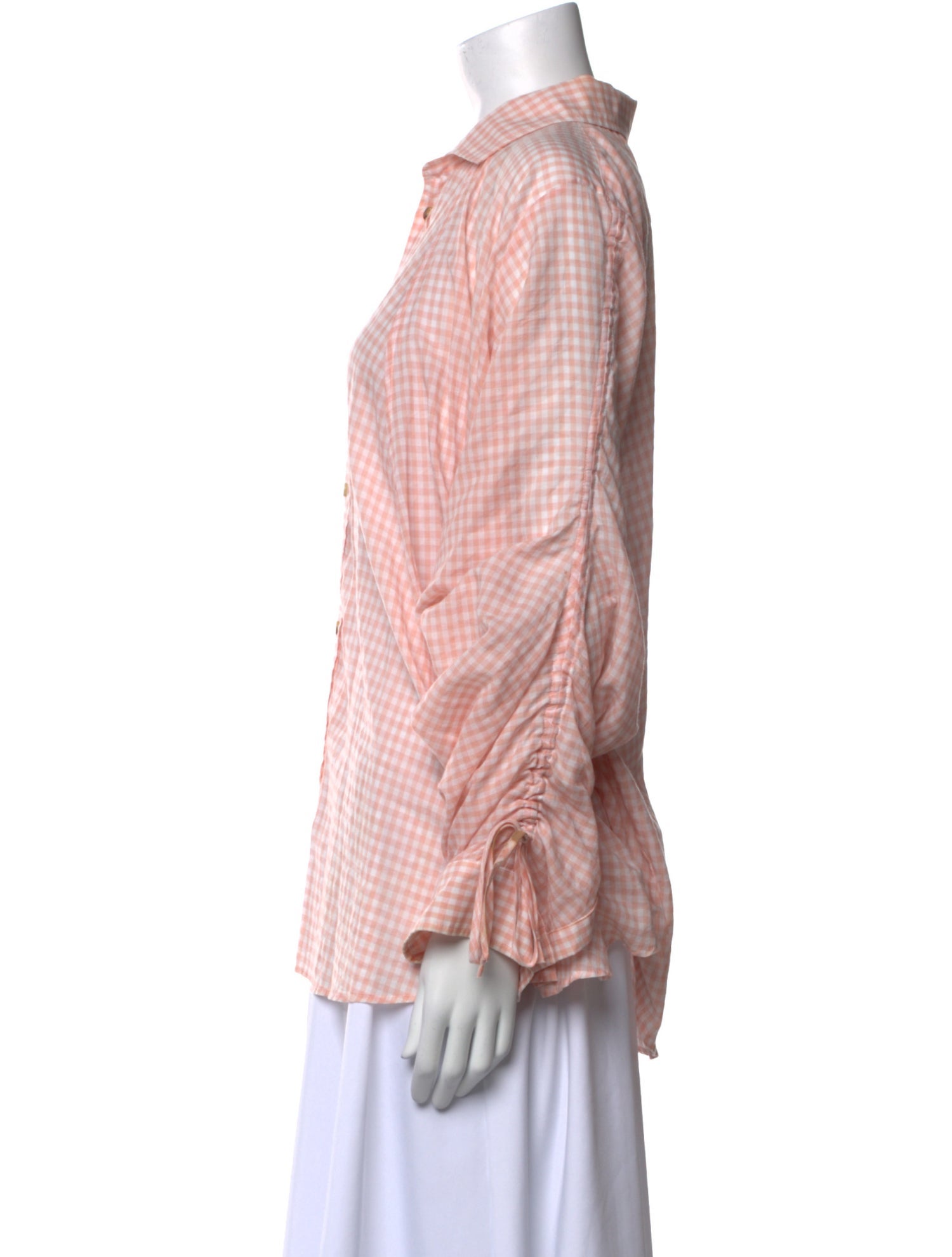 Creatures of Comfort Plaid Print Long Sleeve Button-Up Top