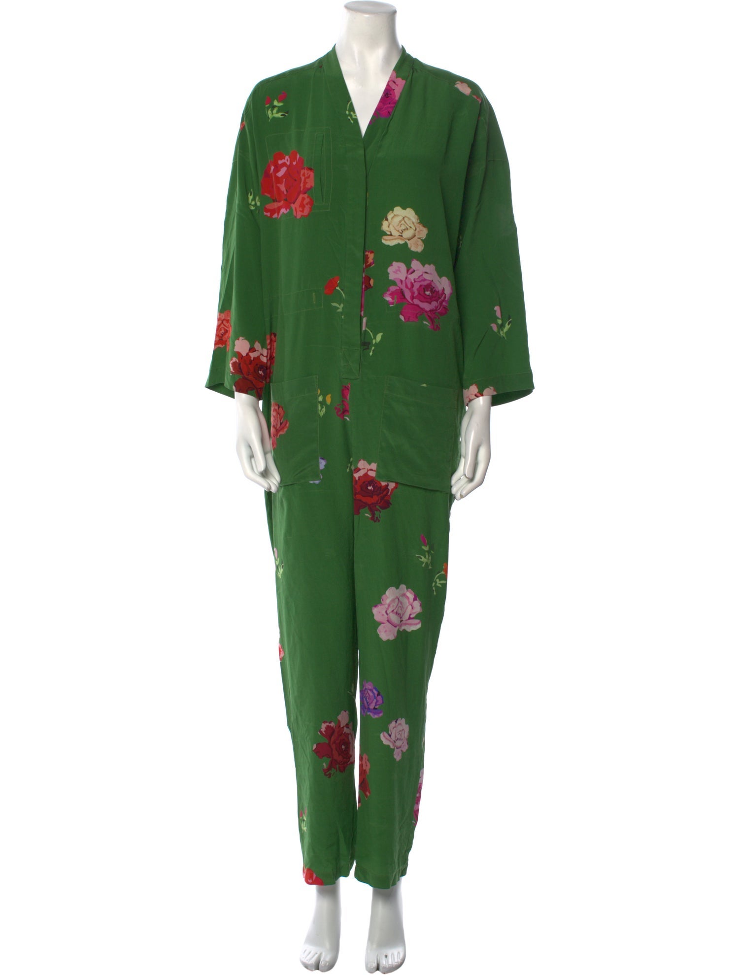 Creatures of Comfort Silk Printed Jumpsuit