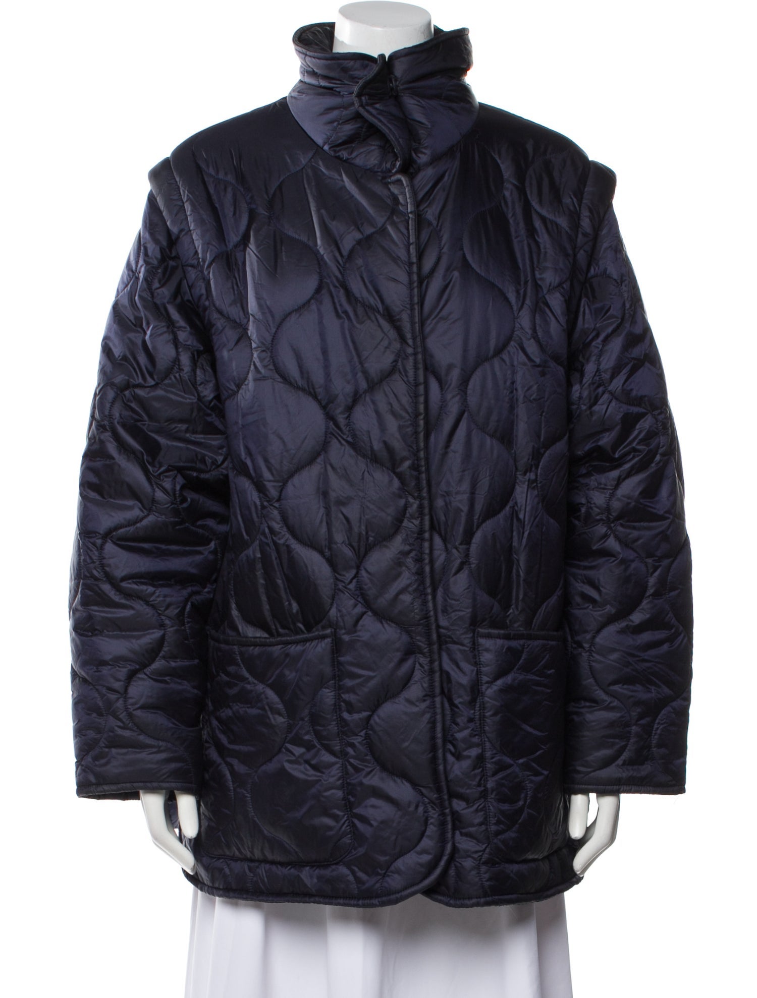 Carbon 38 Nylon Faux Fur Jacket