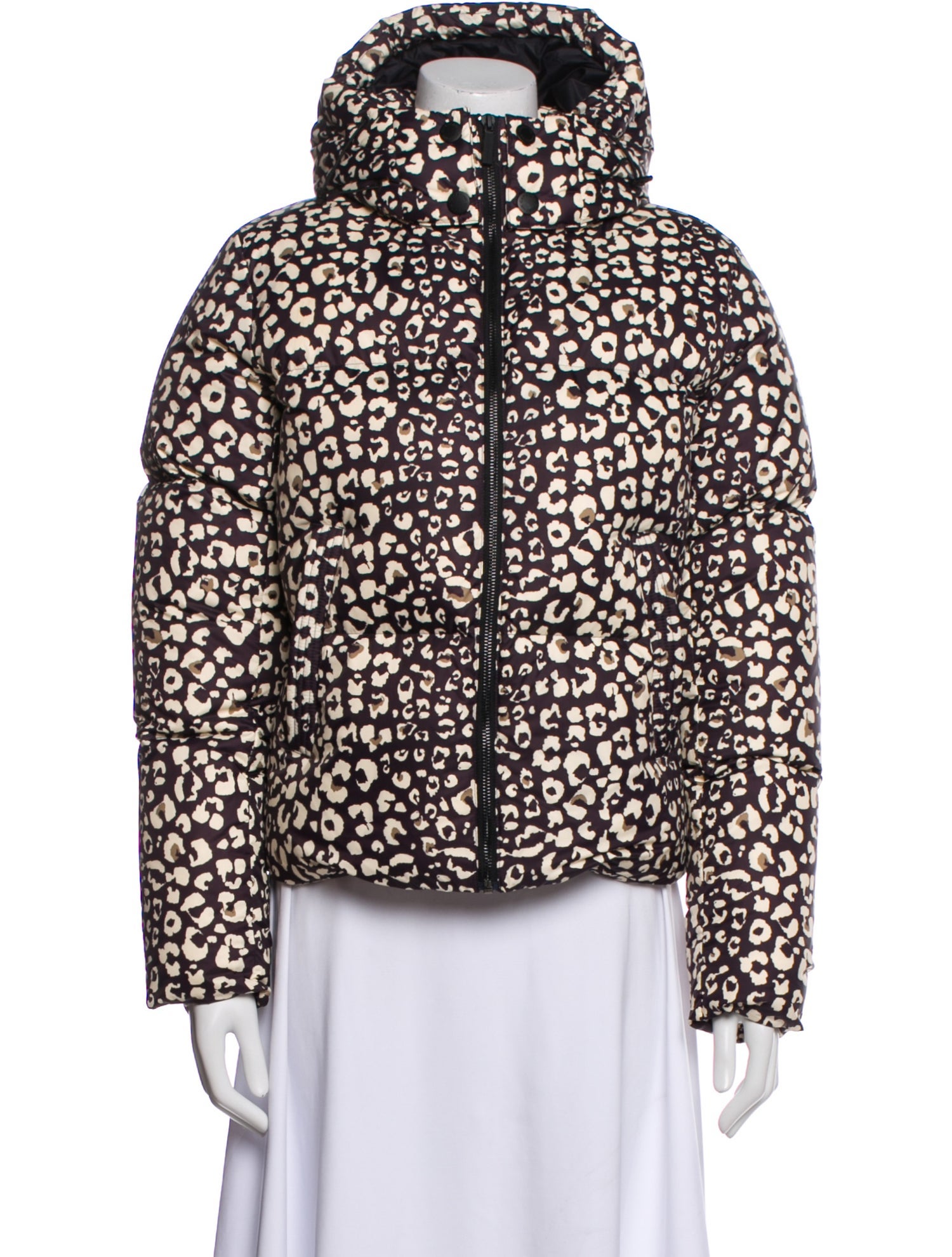 Carbon 38 Nylon Animal Print Down Jacket