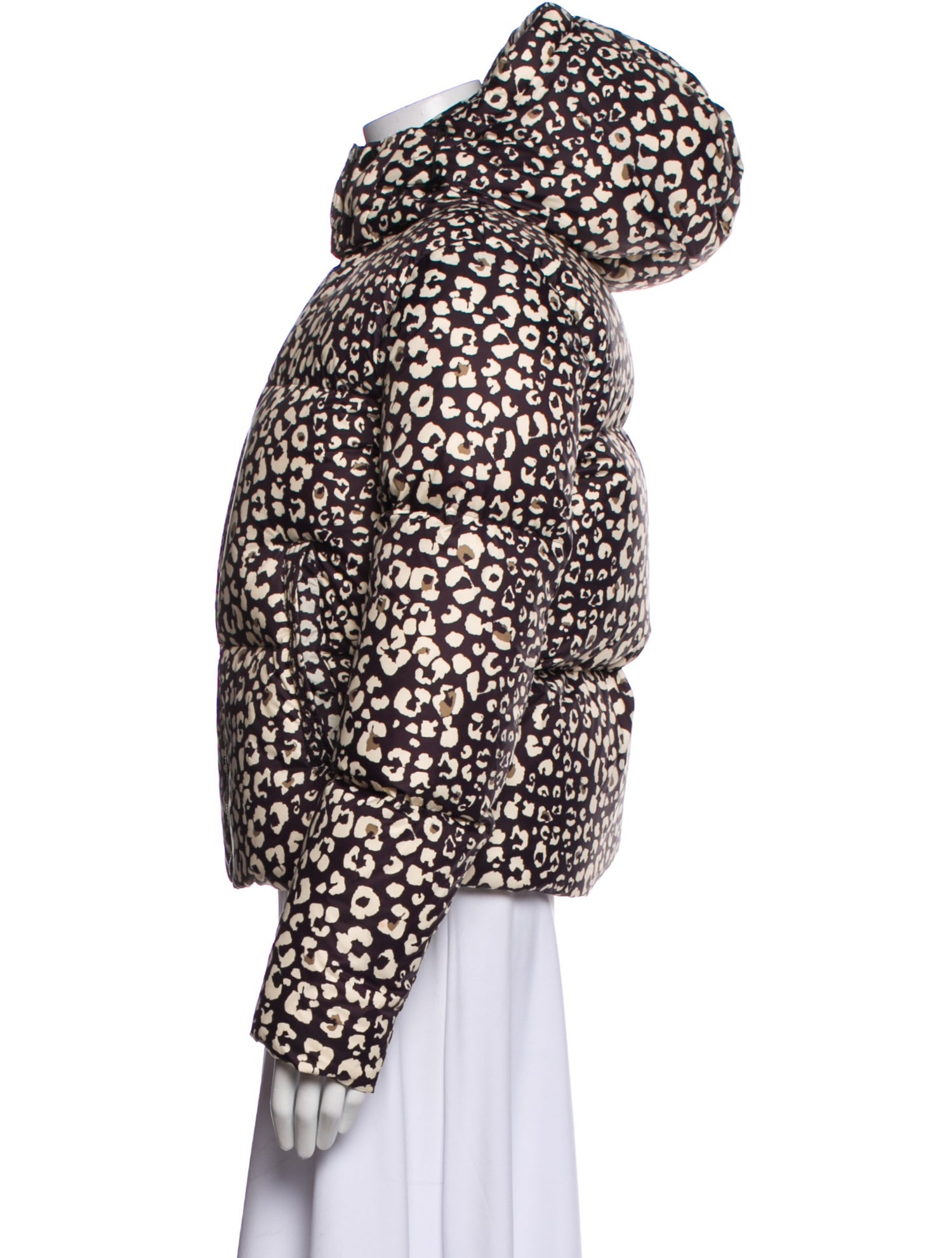 Carbon 38 Nylon Animal Print Down Jacket