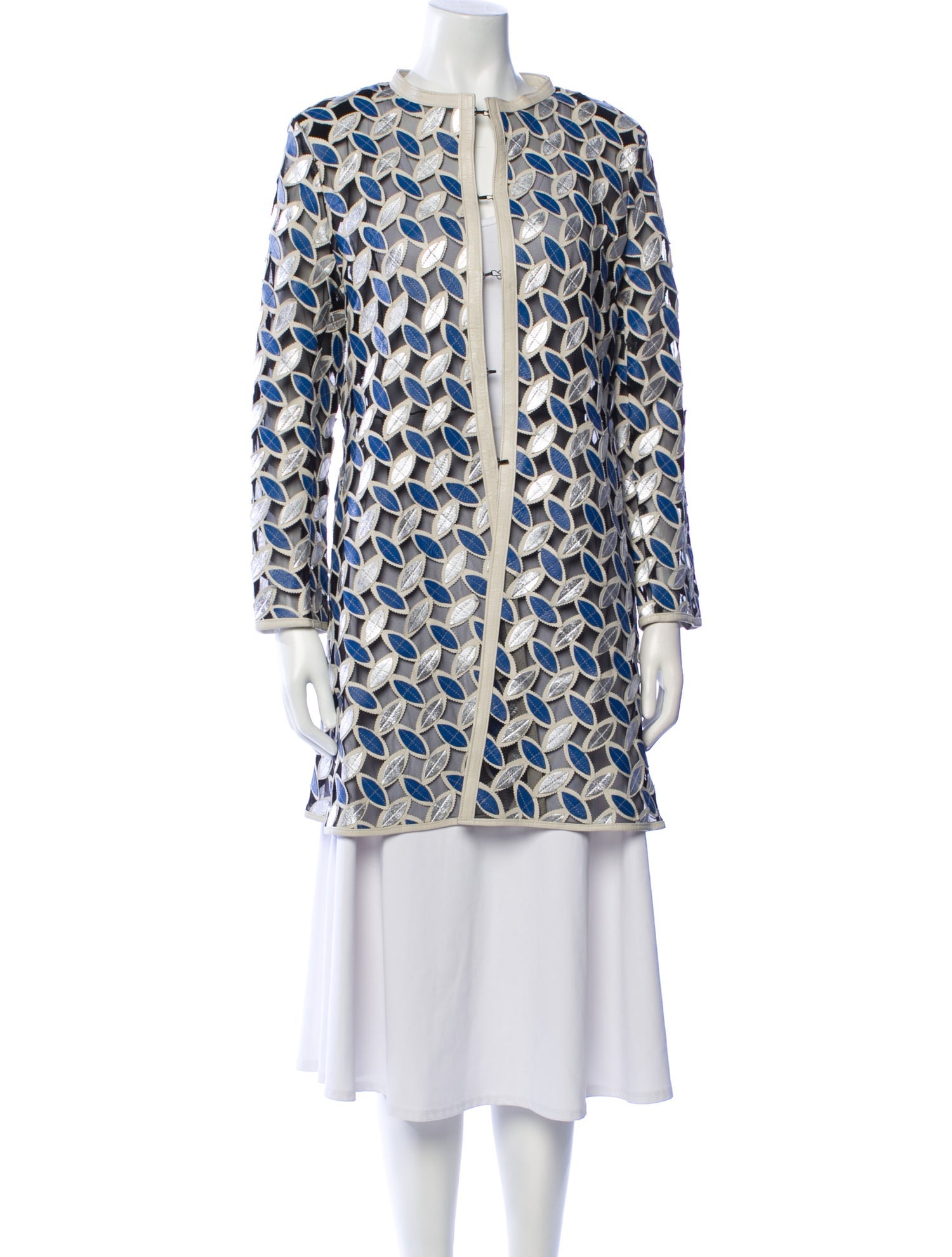 Caban Romantic Leather Printed Coat