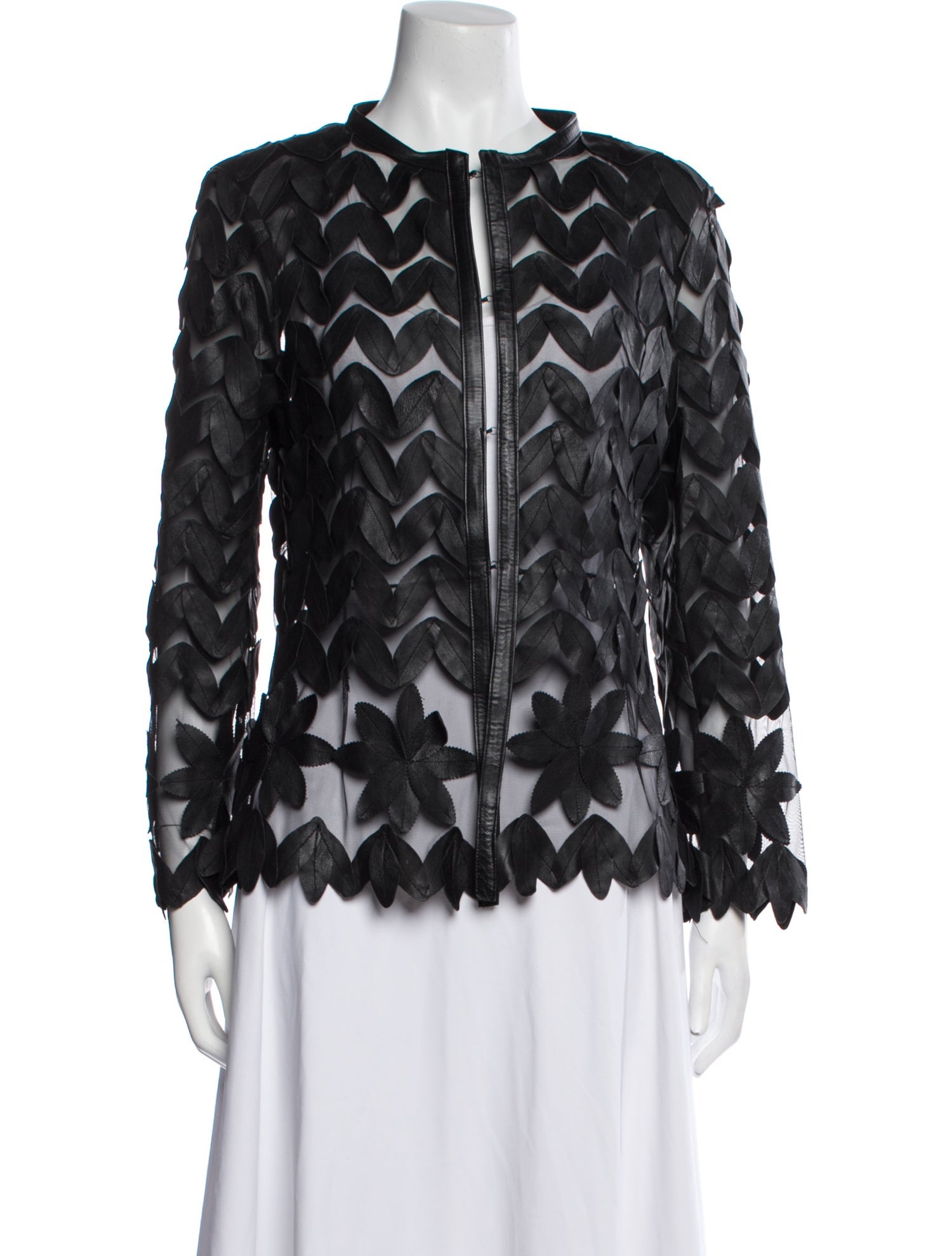 Caban Romantic Leather Printed Evening Jacket