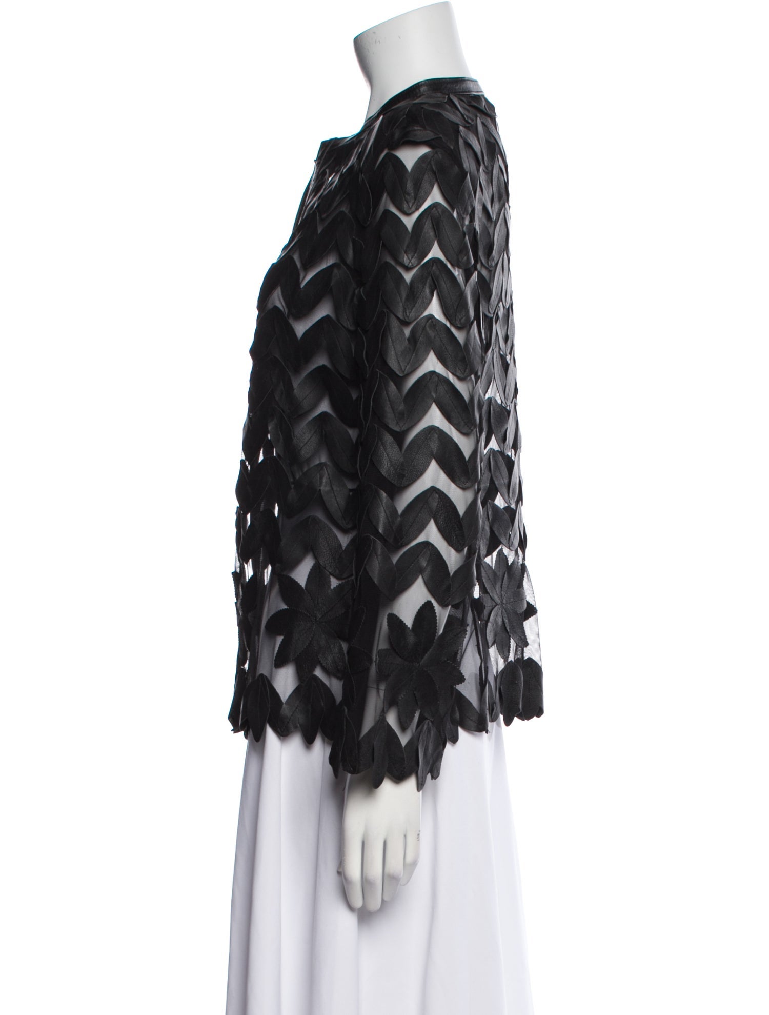 Caban Romantic Leather Printed Evening Jacket