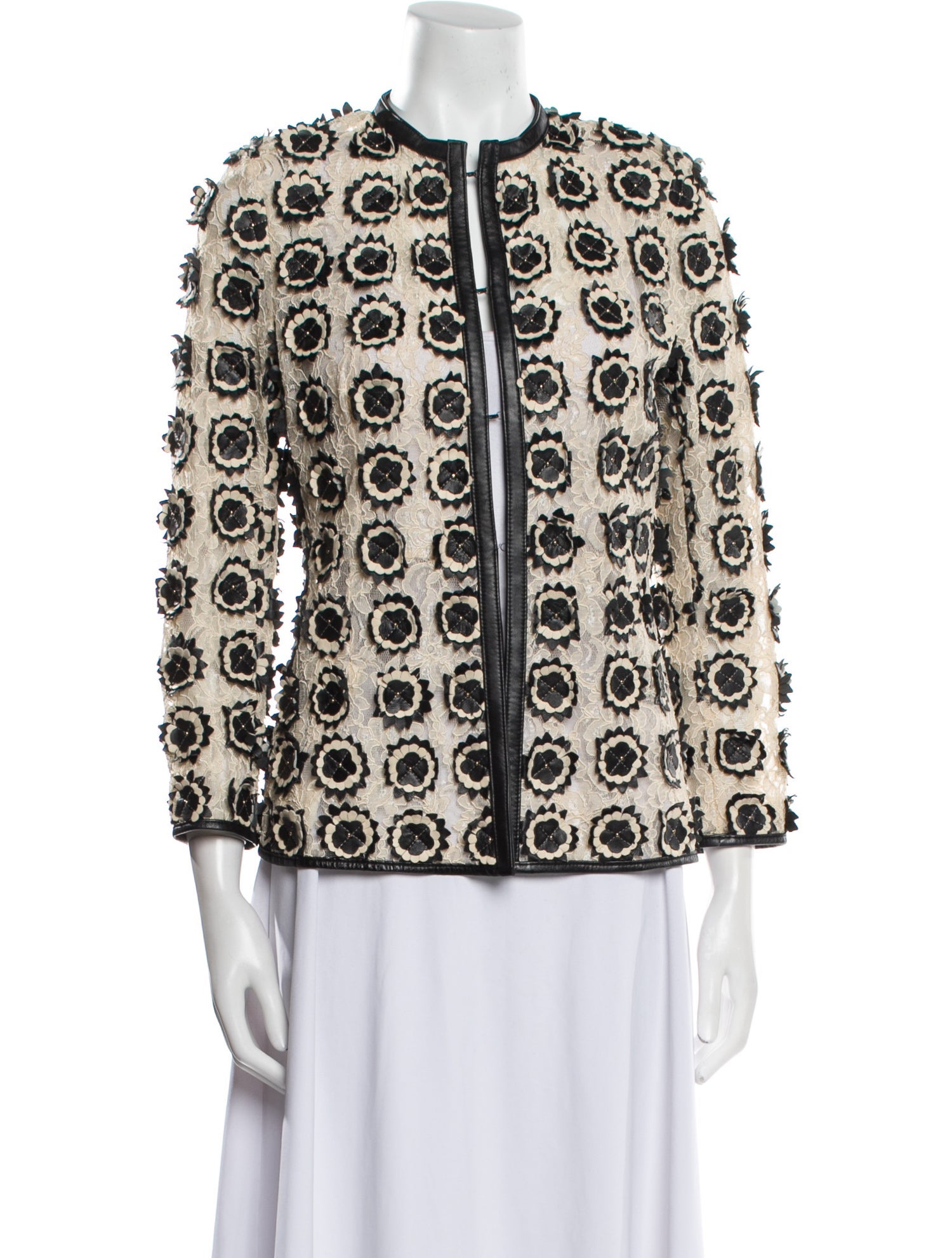 Caban Romantic Lamb Leather Printed Jacket