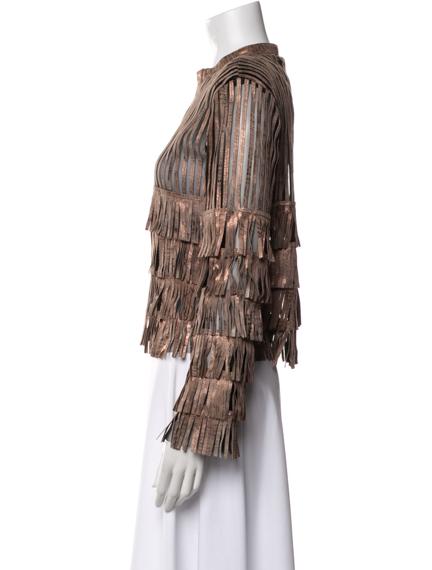 Caban Romantic Leather Printed Evening Jacket