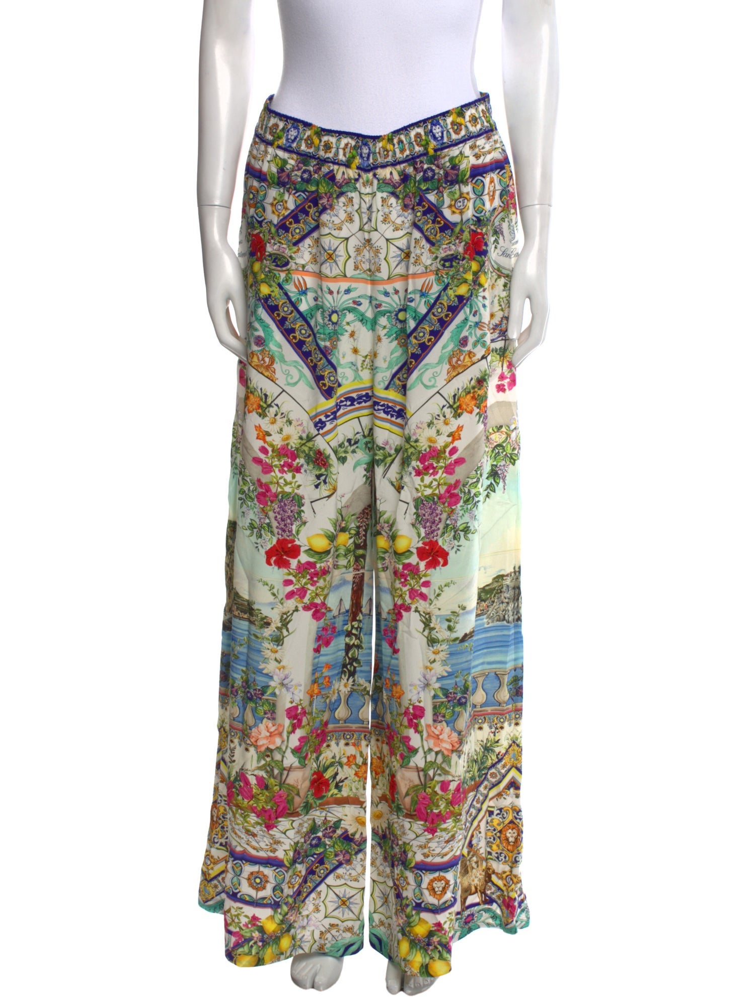 Camilla x Leading Hotels of the World Silk Wide Leg Pants