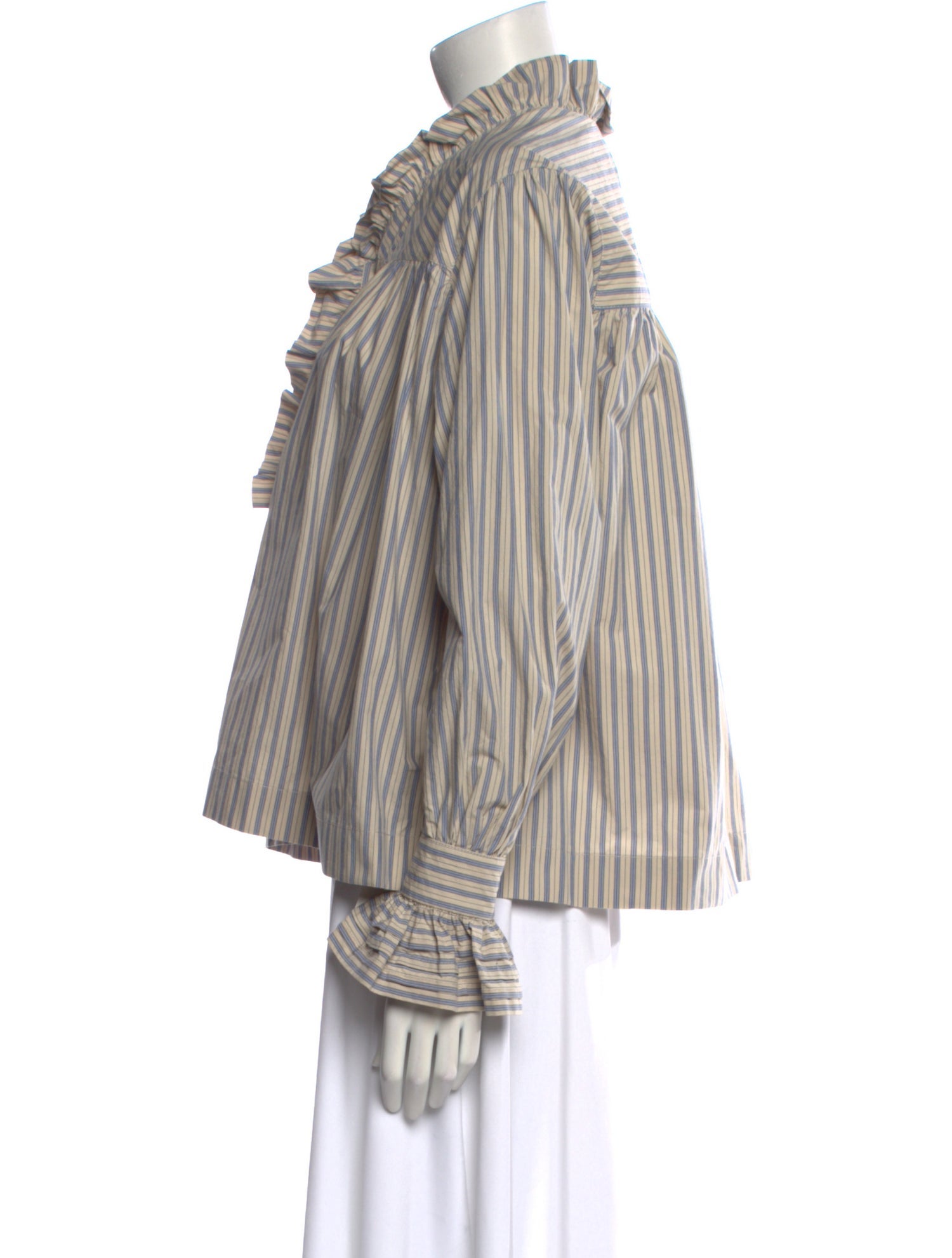 Cawley Studios Striped Long Sleeve Button-Up Top