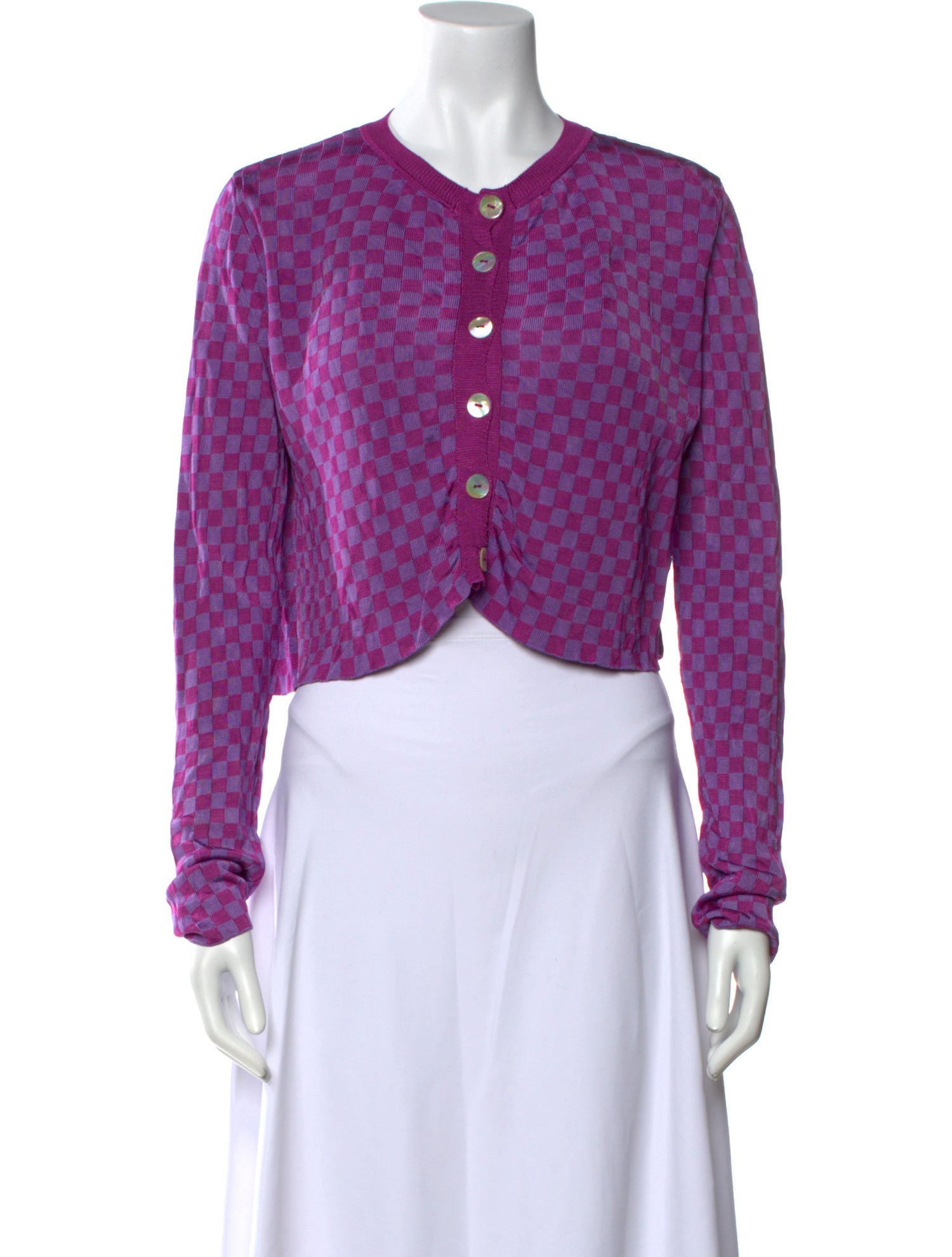 Calle del Mar Plaid Print Crew Neck Sweater