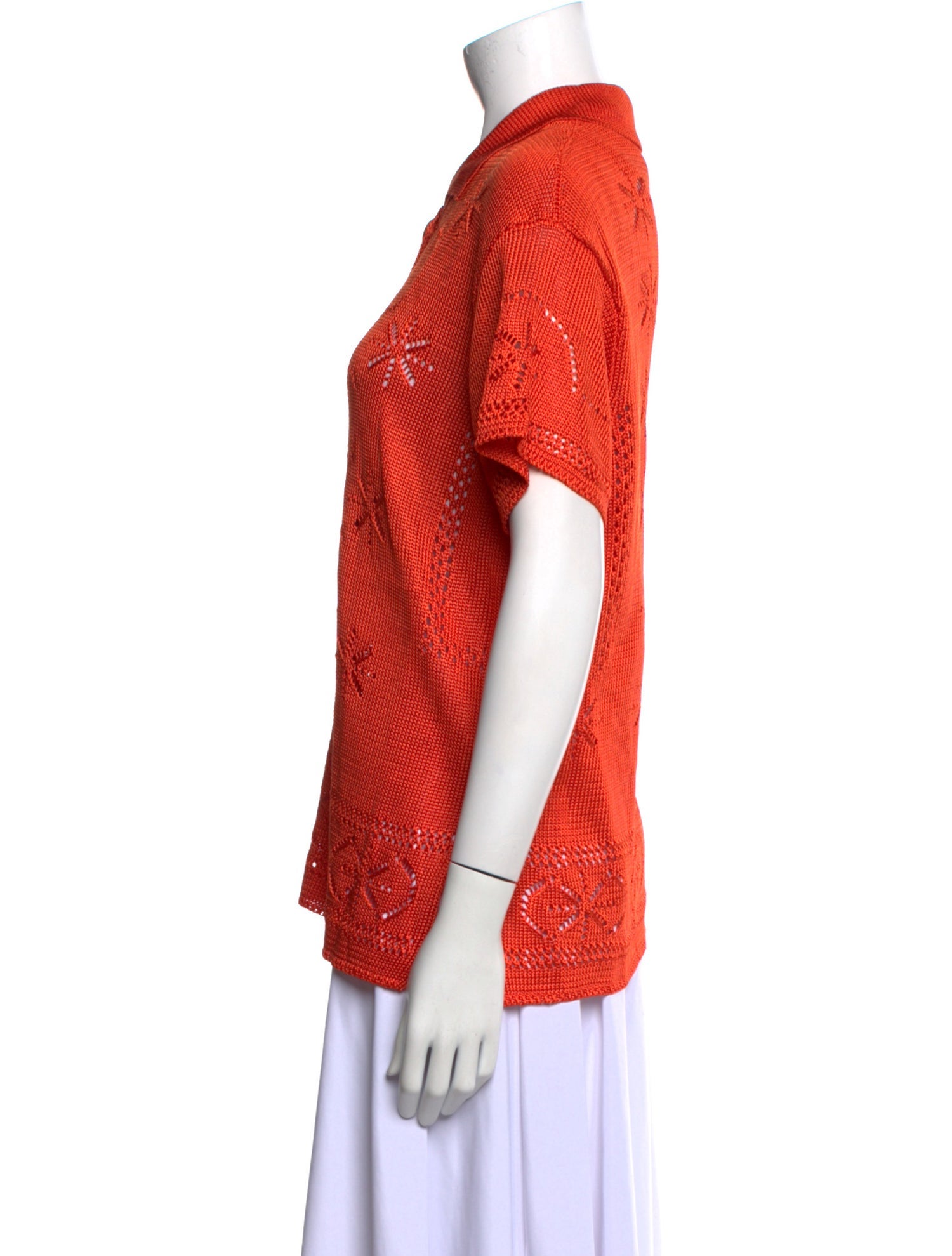 Calle del Mar Printed Short Sleeve Button-Up Top