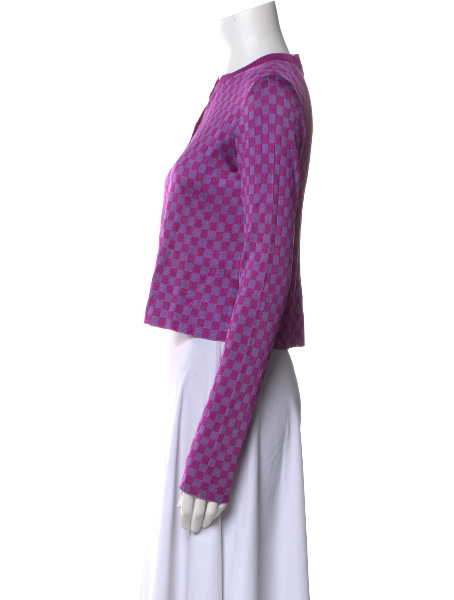 Calle del Mar Plaid Print Crew Neck Crop Top