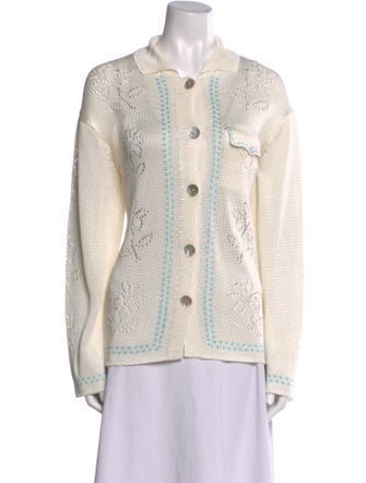 Calle del Mar Printed Long Sleeve Button-Up Top