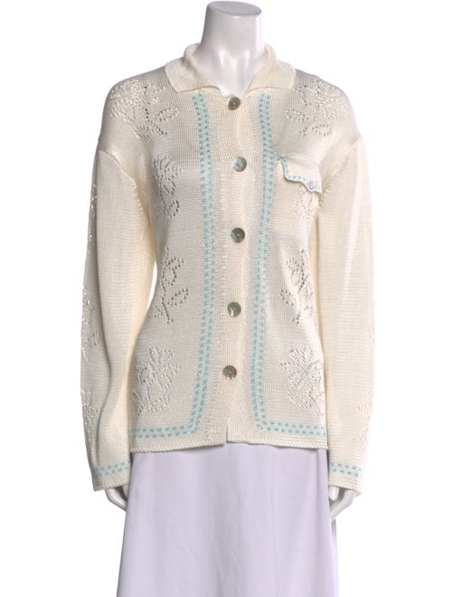 Calle del Mar Printed Long Sleeve Button-Up Top