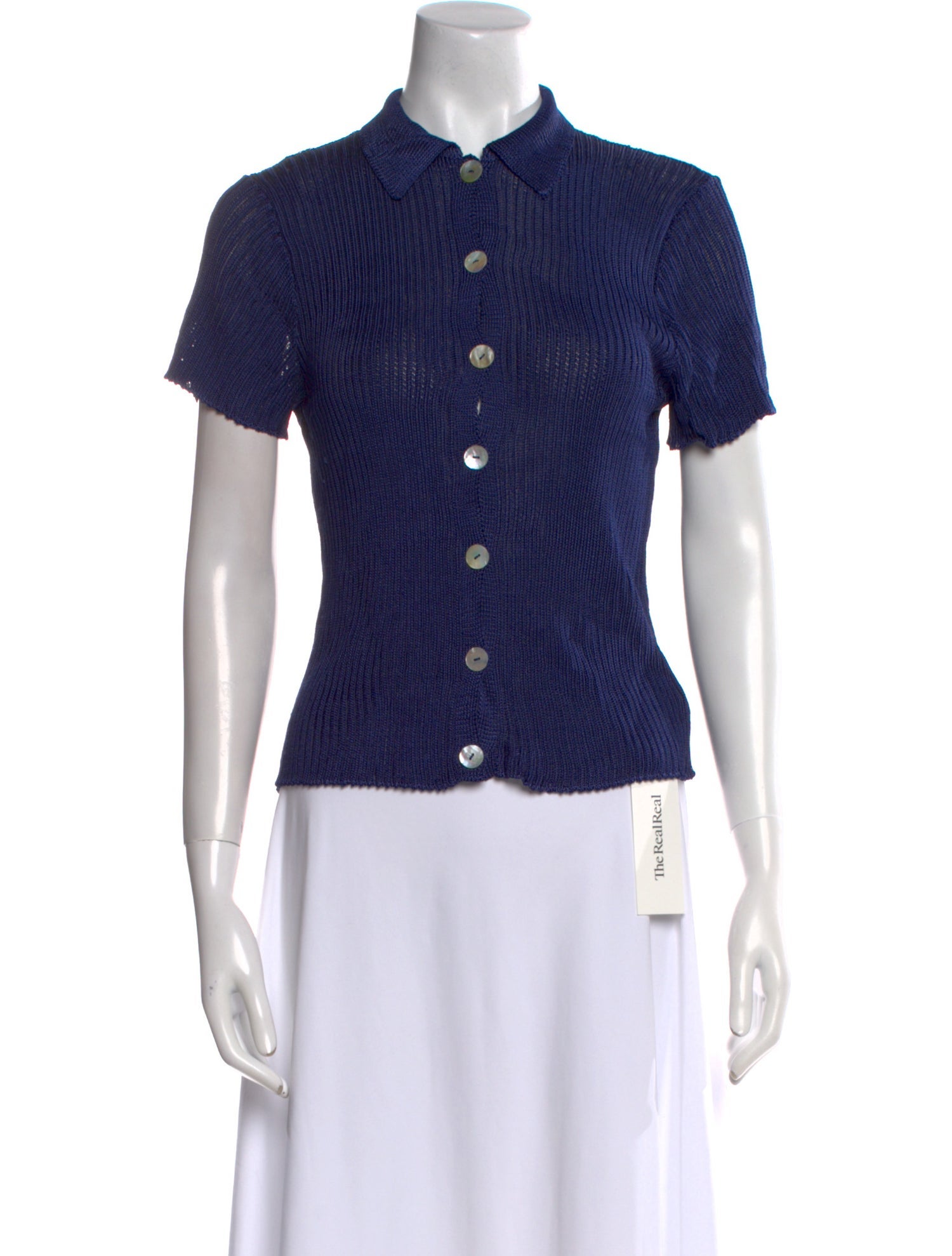 Calle del Mar Printed Short Sleeve Button-Up Top