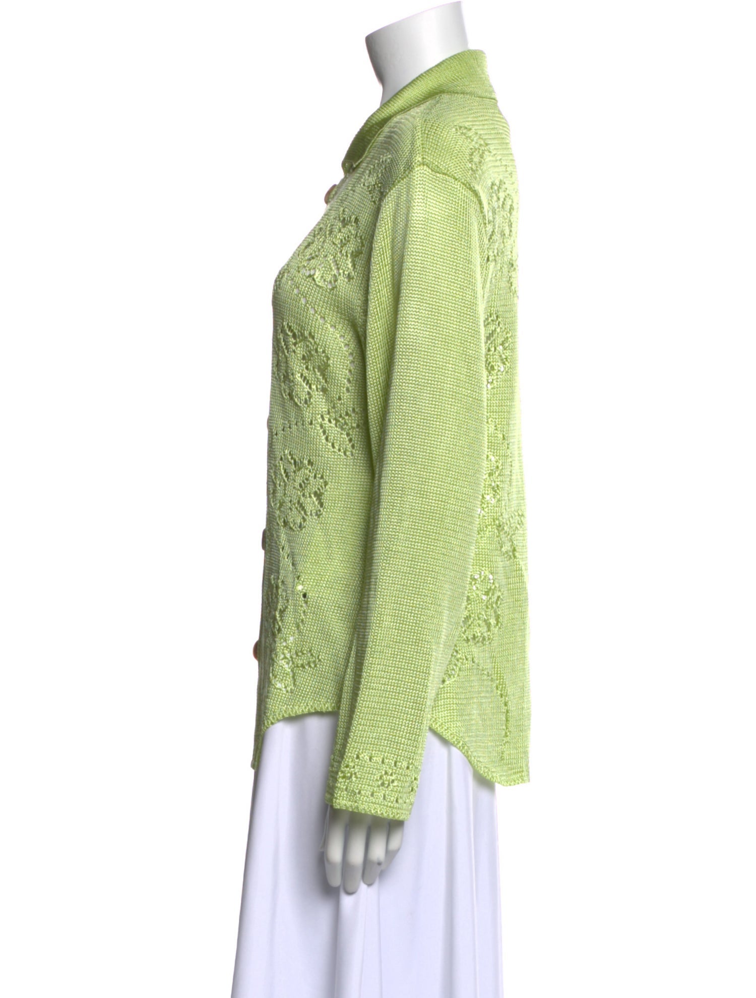 Calle del Mar Printed Long Sleeve Button-Up Top