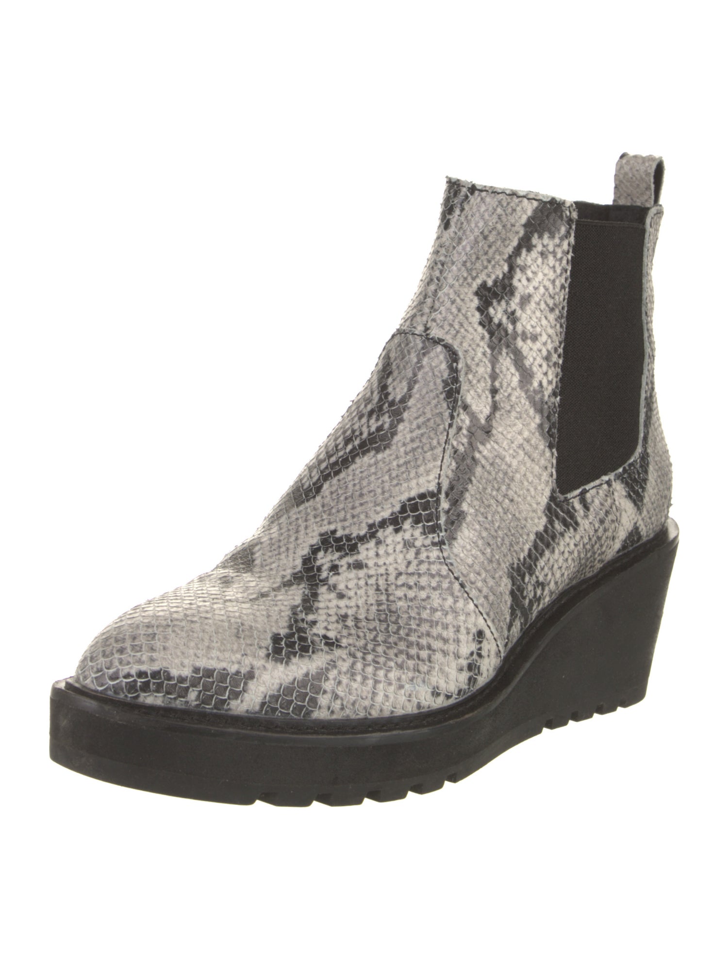 Cecelia Leather Animal Print Chelsea Boots