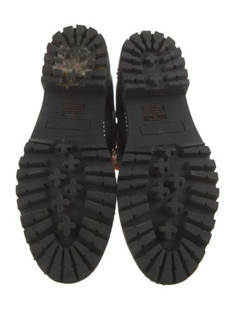 Cecelia Leather Fur Trim Combat Boots