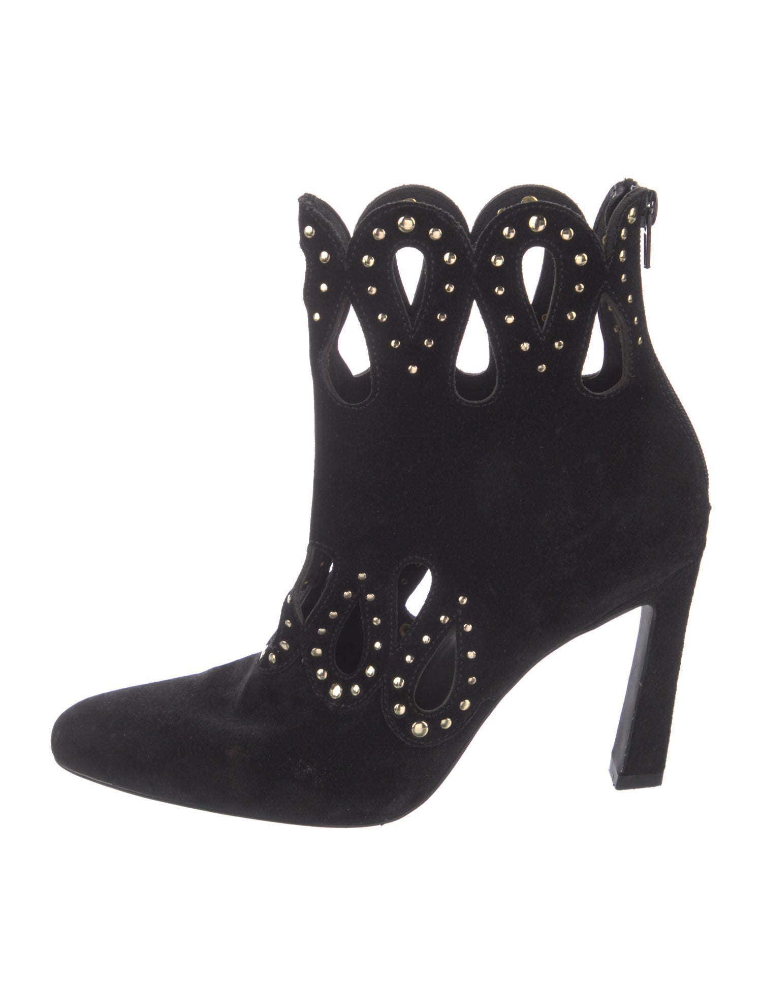 Cecelia Suede Studded Accents Lace-Up Boots