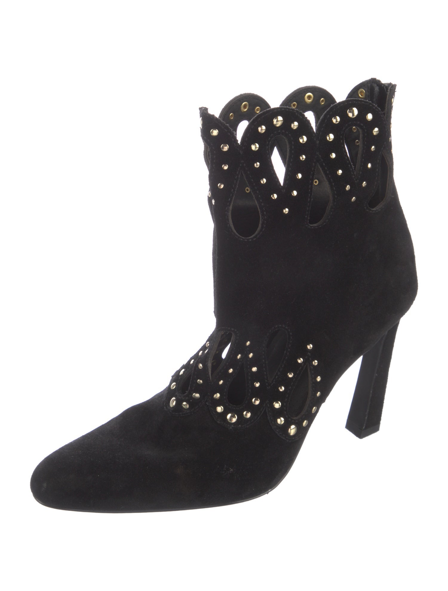 Cecelia Suede Studded Accents Lace-Up Boots