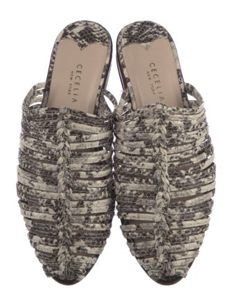 Cecelia Leather Printed Mules