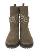 Cecelia Suede Chain-Link Accents Combat Boots