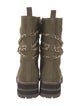 Cecelia Suede Chain-Link Accents Combat Boots