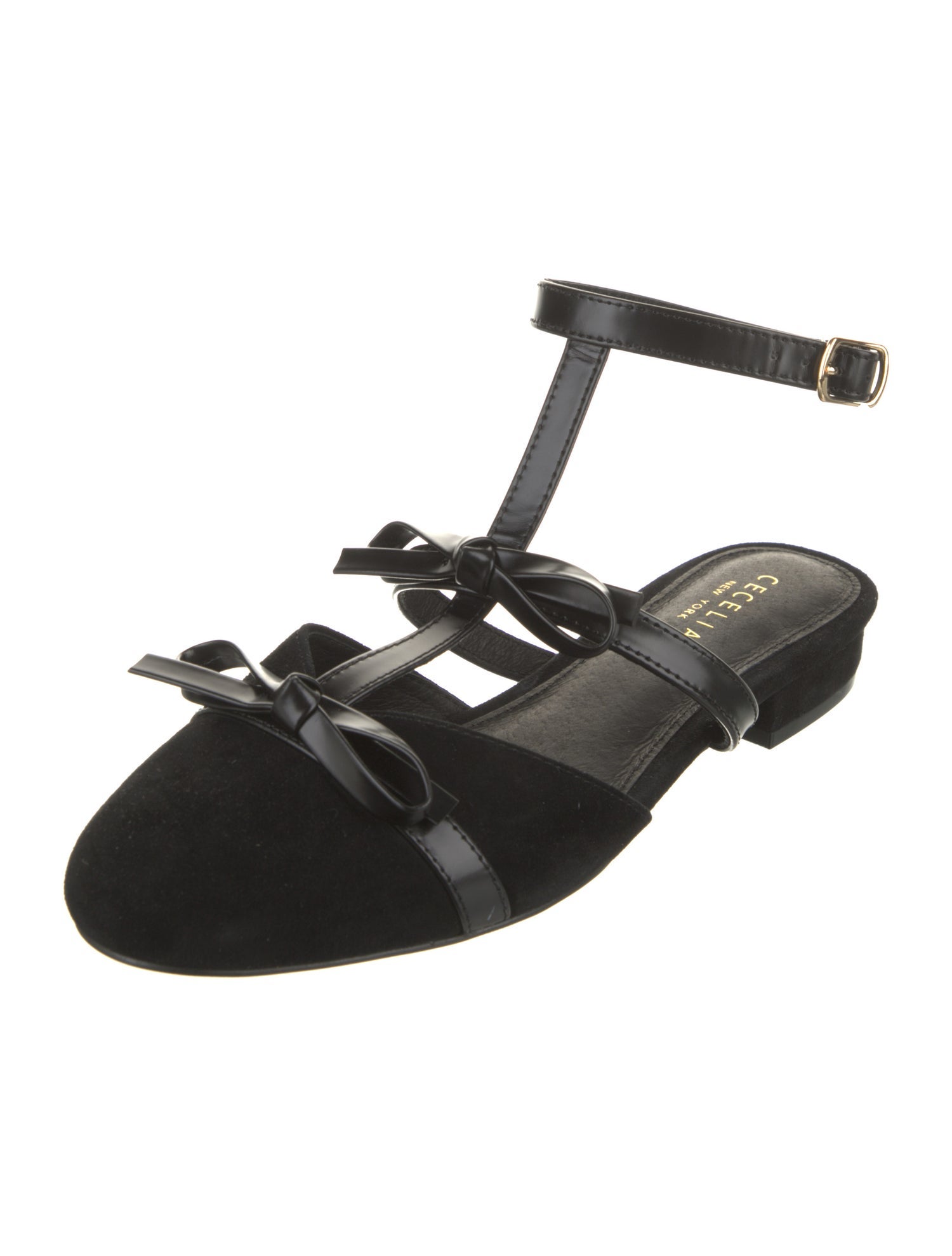 Cecelia Suede Bow Accents Mules