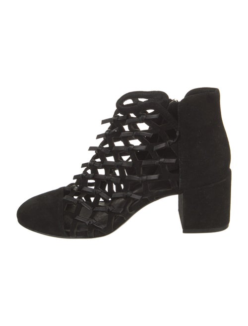 Cecelia Suede Lasercut Accents Lace-Up Boots