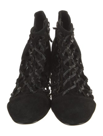 Cecelia Suede Lasercut Accents Lace-Up Boots