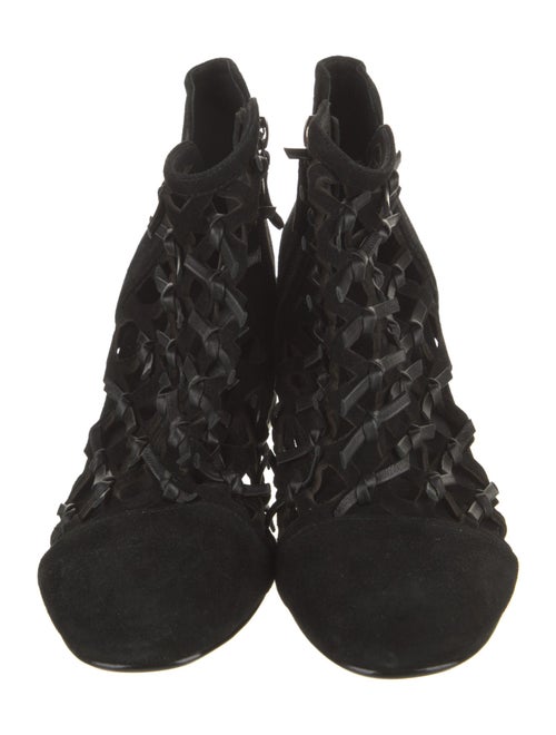 Cecelia Suede Lasercut Accents Lace-Up Boots