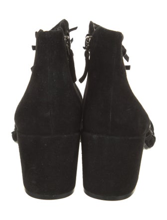 Cecelia Suede Lasercut Accents Lace-Up Boots