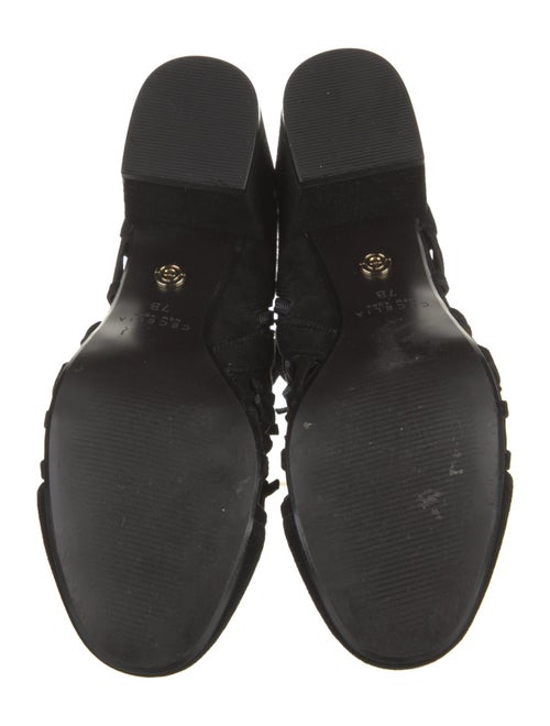 Cecelia Suede Lasercut Accents Lace-Up Boots