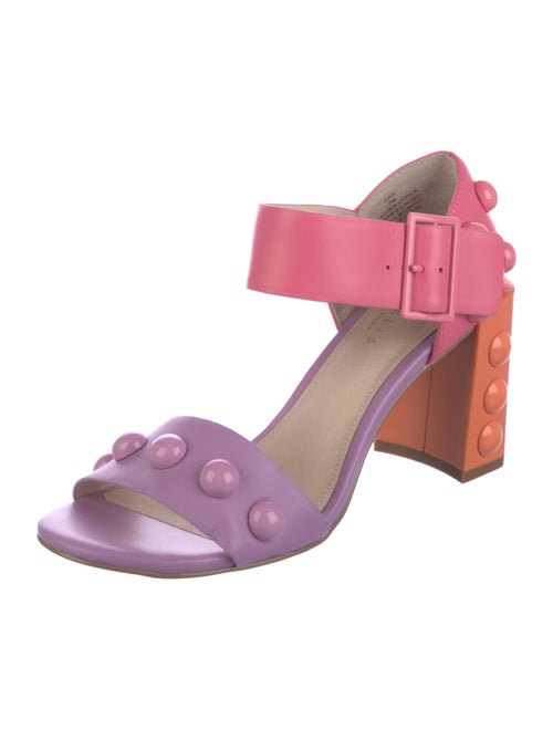 Cecelia Leather Colorblock Pattern Sandals