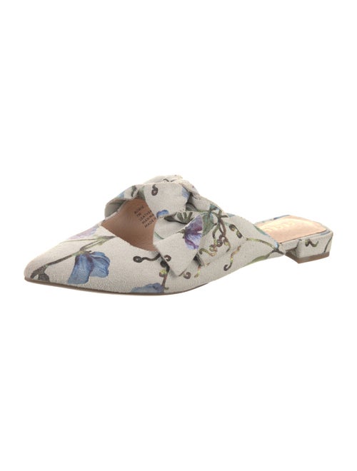 Cecelia Suede Floral Print Mules