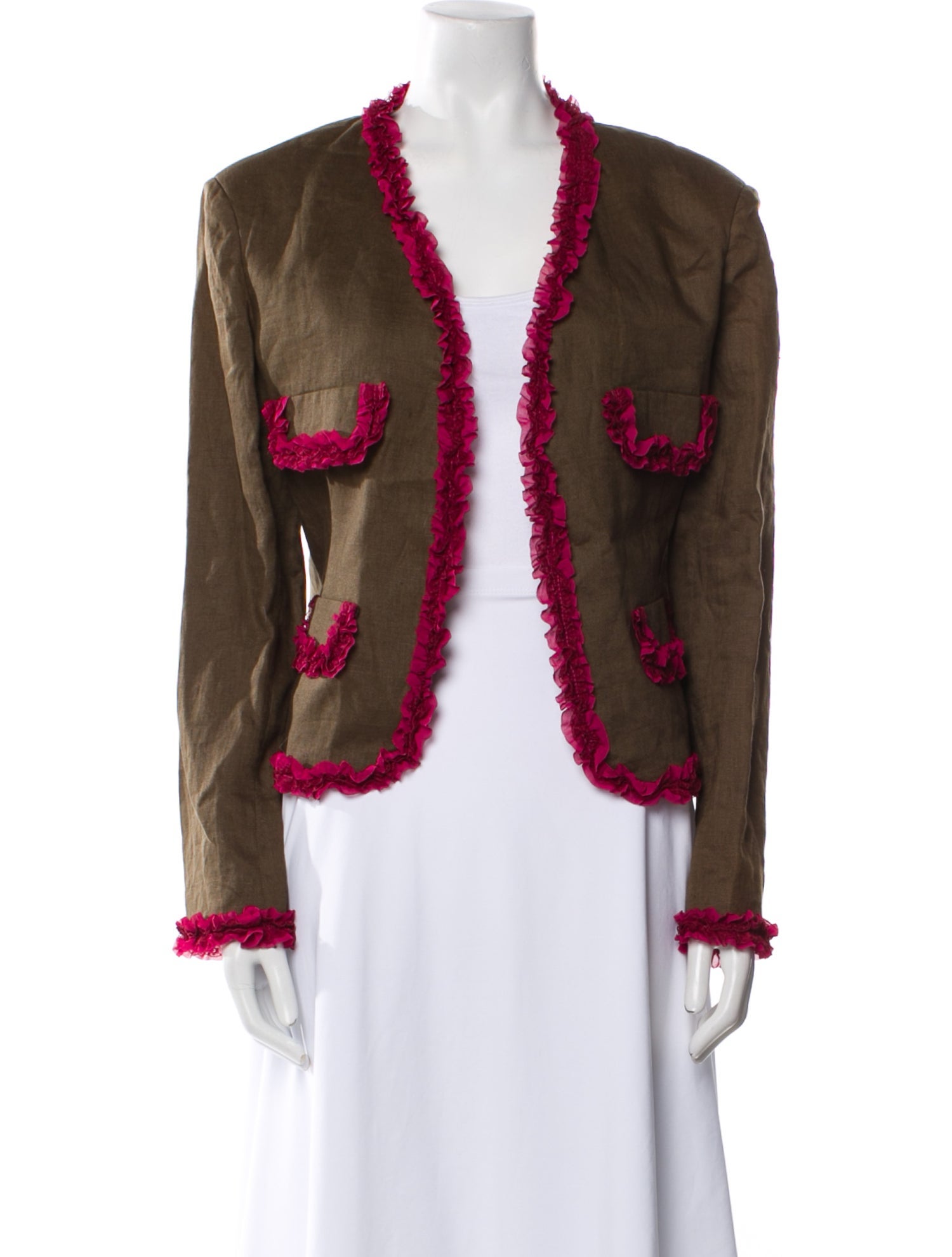 Caro Editions Linen Colorblock Pattern Jacket w/ Tags